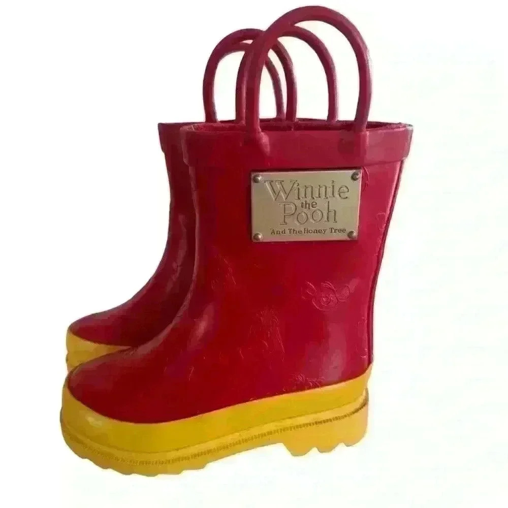 Disney Winnie the  Pooh Toddler Boots Size 7 Used great condition Red and Yellow